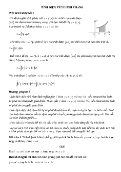 Dạng bài tập Ứng dụng tích phân tính diện tích hình phẳng