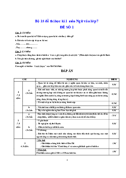 Đề thi Học kì 1 môn Ngữ Văn lớp 7 có đáp án (15 đề)