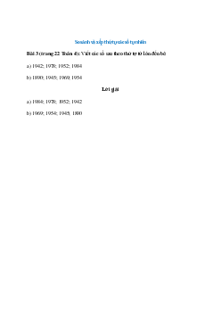 Viết các số sau theo thứ tự từ lớn đến bé: 1942; 1978; 1952; 1984