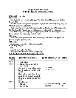 Giáo án Lịch sử 4 bài 24:Nghĩa quân Tây Sơn tiến ra Thăng Long ( Năm 1786 )