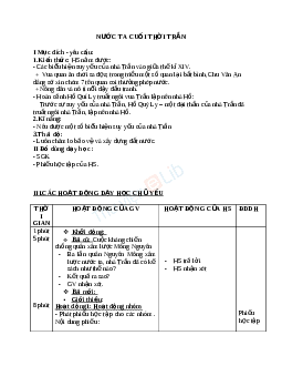 Giáo án Lịch sử 4 bài 15: Nước ta cuối thời Trần