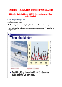 Lý thuyết Sinh học 12 Bài 39 (mới 2023 + 41 câu trắc nghiệm): Biến động số lượng cá thể của quần thể sinh vật
