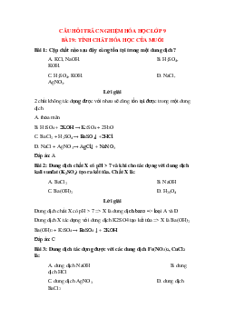 41 câu Trắc nghiệm Tính chất hóa học của muối có đáp án 2023 – Hóa học lớp 9