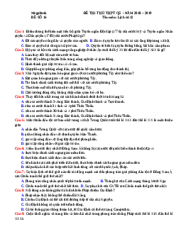 6 đề thi thử tốt nghiệp THPT môn Lịch Sử