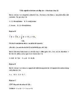 34 câu Trắc nghiệm Hóa học 11 Chương 5 có đáp án 2023: Hiđrocacbon no