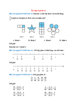 Toán lớp 4 trang 166 Ôn tập về phân