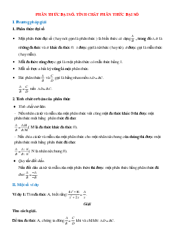 50 Bài tập Tính chất cơ bản của phân thức đại số (có đáp án)- Toán 8