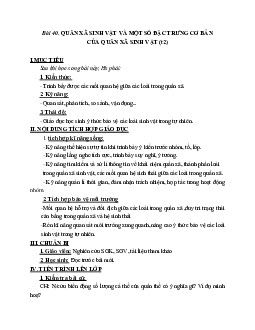 Giáo án Sinh học 12 Bài 40: Quần xã sinh vật và một số đặc trưng cơ bản của quần xã mới nhất - CV5555