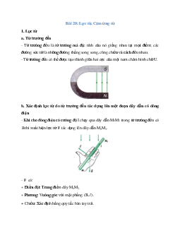 Lý thuyết Lực từ. Cảm ứng từ (mới 2023 + 21 câu trắc nghiệm) hay, chi tiết – Vật Lí 11