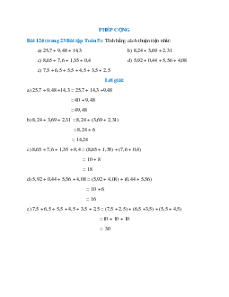 Tính bằng cách thuận tiện nhất:  25,7 + 9,48 + 14,3
