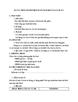 GIÁO ÁN CÔNG NGHỆ 6 BÀI 23: THỰC HÀNH TRỘN DẦU GIẤM RAU XÀ LÁCH (T1) MỚI NHẤT – CV5512