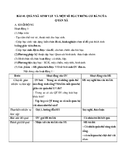 Giáo án Sinh học 12 Bài 40: Quần xã sinh vật và một số đặc trưng cơ bản của quần xã mới nhất