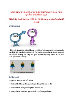 Lý thuyết Sinh học 12 Bài 37 (mới 2023 + 32 câu trắc nghiệm): Các đặc trưng cơ bản của quần thể sinh vật