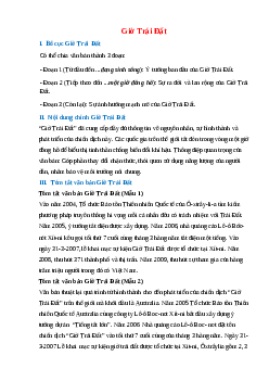 Bố cục bài Giờ Trái Đất chuẩn nhất