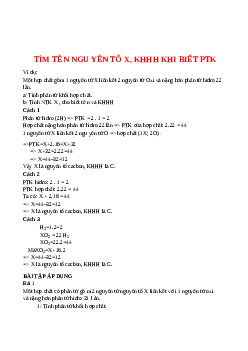 Bài tập về tìm nguyên tố hóa học có đáp án, chọn lọc