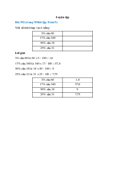 Viết số thích hợp vào ô trống: 3% của 60