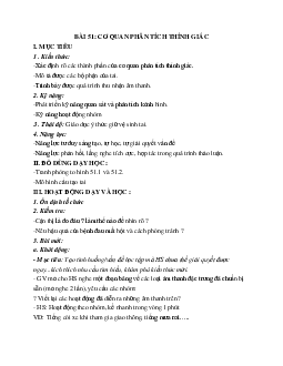 Giáo án Sinh học 8 Bài 51: Cơ quan phân tích thính giác mới nhất - CV5555