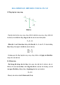 Áp dụng quy tắc momen lực, hãy giải thích cách tính toán tổng momen lực để đảm bảo một vật có trục quay cố định ở trạng thái cân bằng.
