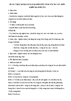 GIÁO ÁN CÔNG NGHỆ 9 BÀI 10: THỰC HÀNH LẮP MẠCH ĐIỆN MỘT CÔNG TẮC BA CỰC ĐIỀU KHIỂN HAI ĐÈN (T3) MỚI NHẤT
