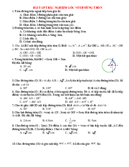 Chuyên đề Góc với đường tròn 2023 hay, chọn lọc