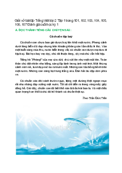 Vở bài tập Tiếng Việt lớp 2 Tập 1 trang 101, 102, 103, 104, 105, 106, 107 Đánh giá cuối học kỳ 1 – Chân trời sáng tạo