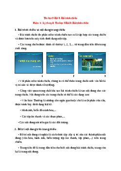 Lý thuyết Tin học 9 Bài 8 (mới 2023 + 10 câu trắc nghiệm): Bài trình chiếu