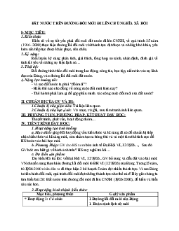 Giáo án Lịch sử 12 Bài 26 Đât nước trên đường đổi mới đi lên chủ nghĩa xã hội mới nhất