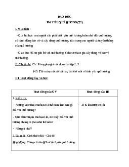 Giáo án đạo đức 5 bài 9: em yêu quê hương(t2) mới nhất