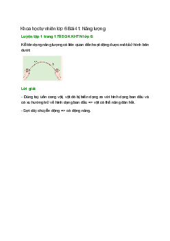 Kể tên dạng năng lượng có liên quan đến hoạt động được mô tả ở hình bên dưới