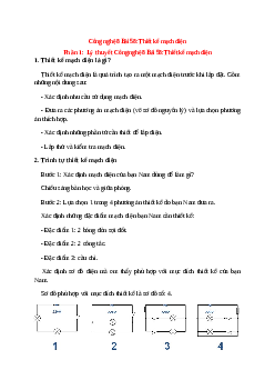 Lý thuyết Công nghệ 8 Bài 58 (mới 2023 + 10 câu trắc nghiệm): Thiết kế mạch điện