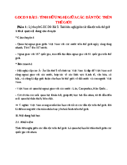 Lý thuyết GDCD 9 Bài 5 (mới 2023 + 10 câu trắc nghiệm): Tình hữu nghị giữa các dân tộc trên thế giới