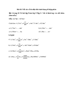 Viết số thích hợp vào chỗ chấm (theo mẫu):  Mẫu: 4,27m^2 = 427dm^2