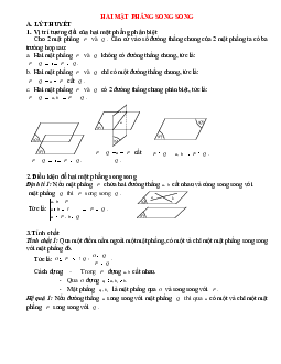 Bài tập Toán hình 11 Bài 4 có đáp án: Hai mặt phẳng song song