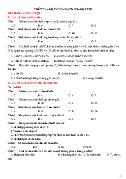 Tuyển chọn các câu trắc nghiệm về thể tích mặt cầu, mặt nón, mặt trụ