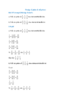 Viết các phân số 1/2; 1/3; 3/8 theo thứ tự từ bé đến lớn
