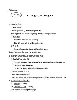 Giáo án công nghệ 11 bài 29: Hệ thống đánh lửa mới nhất