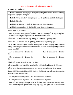 Bài tập bài toán kinh tế, bài toán tối ưu Toán 10