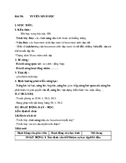 Giáo án Sinh học 8 Bài 58: Tuyến sinh dục mới nhất - CV5512