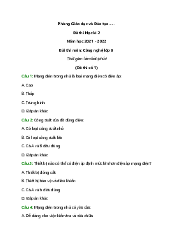 Bộ 30 Đề thi Học kì 2 Công nghệ 8 có đáp án năm 2023