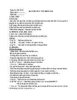 Giáo án ngữ văn lớp 7 Tuần 13 Tiết 51, 52: Bài viết số 3: Văn biểu cảm mới nhất