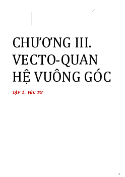 Chuyên đề vector trong không gian - quan hệ vuông góc phần 2