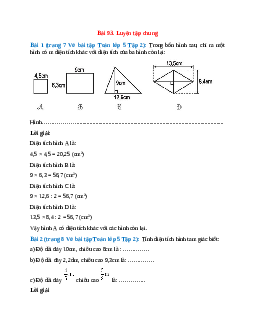 Vở bài tập Toán lớp 5 Tập 2 trang 7, 8 Bài 93: Luyện tập chung