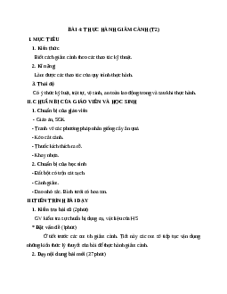 GIÁO ÁN CÔNG NGHỆ 9 BÀI 4: THỰC HÀNH GIÂM CÀNH (T2) MỚI NHẤT - CV5555