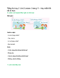 Tiếng Anh lớp 2 Unit 2 Lesson 3 trang 11 – Kết nối tri thức