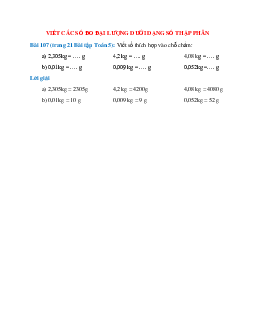 Viết số thích hợp vào chỗ chấm: 2,305kg = …. g
