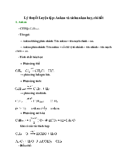 Lý thuyết Luyện tập: Ankan và xicloankan  (mới 2023 + 16 câu trắc nghiệm) hay, chi tiết