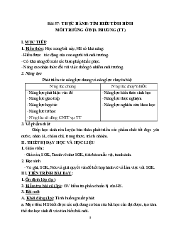 Giáo án Sinh học 9 Bài 57: Thực hành Tìm hiểu tình hình môi trường ở địa phương mới nhất - CV5555