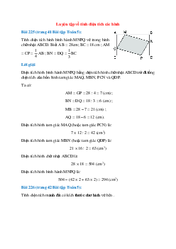 SBT Toán lớp 5 trang 41, 42, 43, 44 Luyện tập về tính diện tích các hình