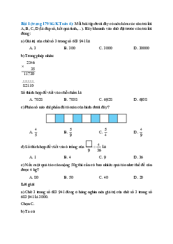 Mỗi bài tập dưới đây có nêu kèm các câu trả lời A, B, C, D