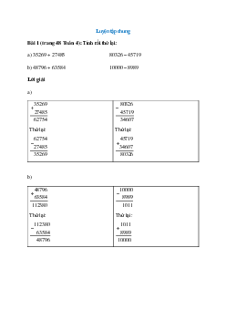Tính rồi thử lại: 35269 + 27485